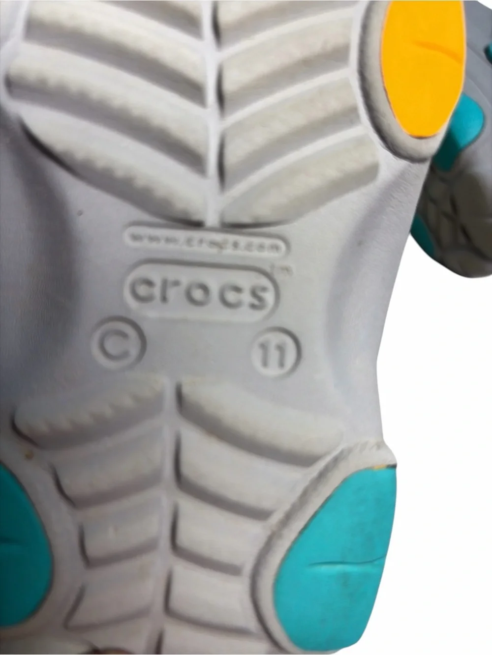 CROCS Classic Kids All Terrain - with Teal Strap and Orange Lining Sz C11